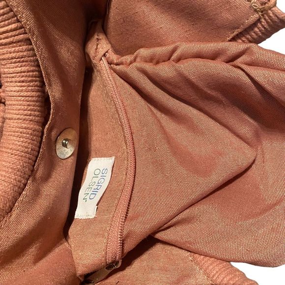 Sigrid Olsen Handmade Macrame Handbag Bamboo Handles Cotton Boho Hippie Peach/Pi - Picture 6 of 9